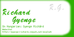 richard gyenge business card